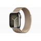 Смарт-часы Apple Watch Series 9 GPS + Cellular, 41mm Stainless Steel Case with silver Milanese Loop, золотистый