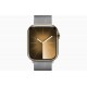 Смарт-часы Apple Watch Series 9 GPS + Cellular, 45mm Gold Stainless Steel Case with Gold Milanese Loop, серебристый