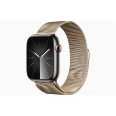 Смарт-часы Apple Watch Series 9 GPS + Cellular, 45mm Graphite Stainless Steel Case with Graphite Milanese Loop, золотистый