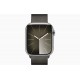 Смарт-часы Apple Watch Series 9 GPS + Cellular, 45mm Stainless Steel Case with silver Milanese Loop, чёрный