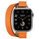 Умные часы Apple Watch Hermès Series 9 GPS + Cellular 41mm Stainless Steel Case with Orange Double Tour Attelage