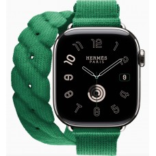 Apple Watch Hermès Series 10 GPS + Cellular 42mm Double Tour Torsade Vert Moyen