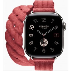 Apple Watch Hermès Series 10 GPS + Cellular 42mm Double Tour Torsade Rouge Grenat