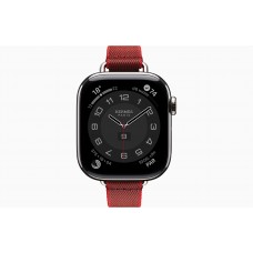 Умные часы Apple Watch Hermès Series 10 GPS + Cellular 42mm Correa Simple Tour Twill Jump Attelage Rouge Grenat/Vermillon