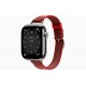 Умные часы Apple Watch Hermès Series 10 GPS + Cellular 42mm Correa Simple Tour Twill Jump Attelage Rouge Grenat/Vermillon