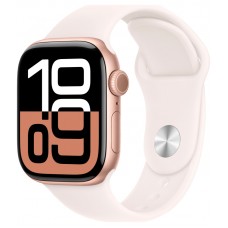 Apple Watch Series 10 46mm Rose Gold Aluminum Case with Light Blush Sport Band