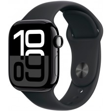 Apple Watch Series 10 46mm Jet Black Aluminum Case with Black Sport Band