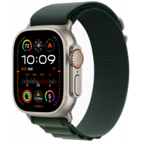 Apple Watch Ultra 2 (2024) 49мм Titanium Dark Green Alpine Loop (Large, 165–210 мм), зеленый