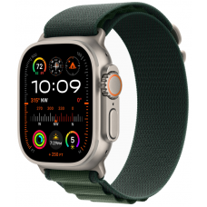 Apple Watch Ultra 2 (2024) 49мм Titanium Dark Green Alpine Loop (Large, 165–210 мм), зеленый