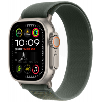 Apple Watch Ultra 2 (2024) 49мм Titanium Green/Natural Trail Loop (Large, 165–210 мм), зеленый/титан