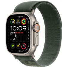 Apple Watch Ultra 2 (2024) 49мм Titanium Green/Natural Trail Loop (Large, 165–210 мм), зеленый/титан