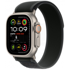 Apple Watch Ultra 2 (2024) 49мм Titanium Natural/Black Trail Loop(Large, 165–210 мм), черный/титан