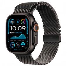 Apple Watch Ultra 2 (2024) 49mm Black Titanium Case with Black Titanium Milanese Loop (L)