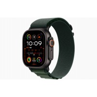 Apple Watch Ultra 2 (2024) 49мм Titanium Black/Green Alpine Loop (Medium, 145–190 мм), зеленый