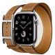 Apple Watch Hermès Series 10 42mm Stainless Steel Case with Hapi Gold Double Tour