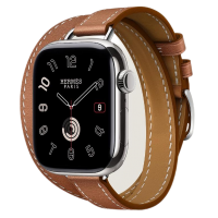 Apple Watch Hermès Series 10 42mm Stainless Steel Case with Double Tour Attelage, Gold