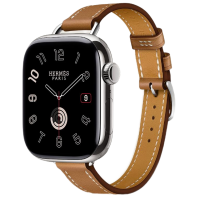 Apple Watch Hermès Series 10 42mm Stainless Steel Case with Attelage Single Tour, Gold