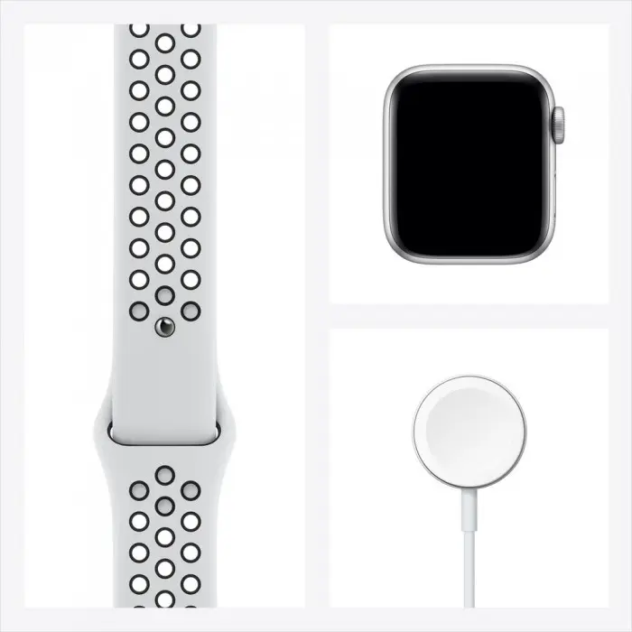 Умные часы Apple Watch Nike SE GPS 40mm Aluminum Silver Case with Sport White-Black Band MYYD2RU/A