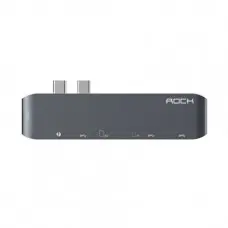 Хаб 7 в 1 ROCK Dual USB Type-C Almighty Hub для MacBook Pro