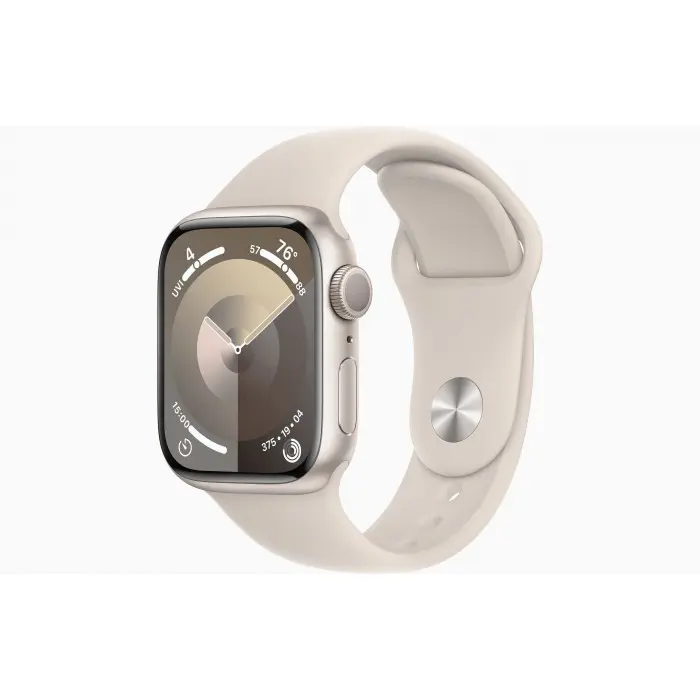 Apple Watch Series 9 41mm Starlight Aluminum Case with Starlight Sport Band S M