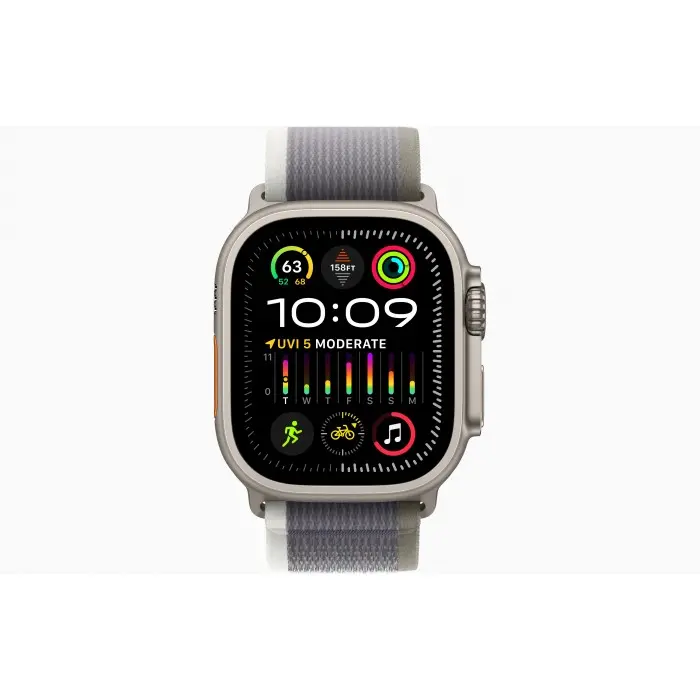 Смарт-часы Apple Watch Ultra 2 49мм Titanium Green/Gray Trail Loop(Large, 165–210 мм), зеленый/серый