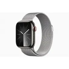 Смарт-часы Apple Watch Series 9 GPS + Cellular, 41mm Graphite Stainless Steel Case with Graphite Milanese Loop, серебристый