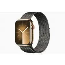 Смарт-часы Apple Watch Series 9 GPS + Cellular, 45mm Gold Stainless Steel Case with Gold Milanese Loop, чёрный
