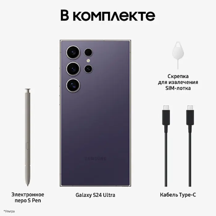 Смартфон Samsung Galaxy S24 Ultra 12/1 ТБ фиолетовый титан