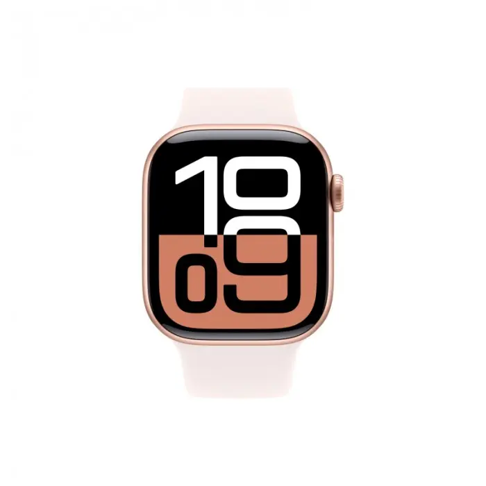 Apple Watch Series 10 42mm Rose Gold Aluminum Case with Light Blush Sport Band S M