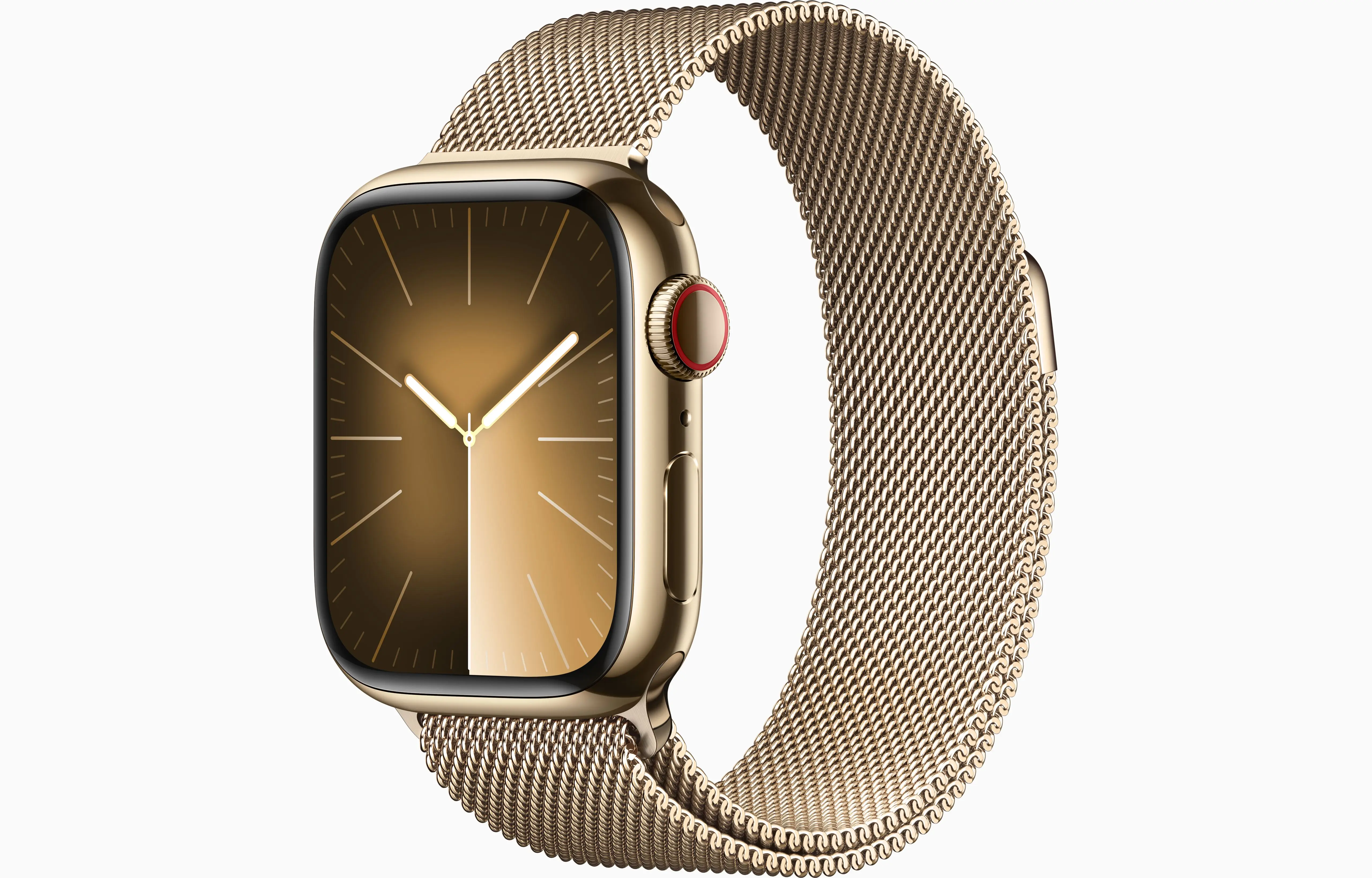 Apple Watch Series 9 GPS Cellular 45mm Gold Stainless Steel Case with Gold Milanese Loop