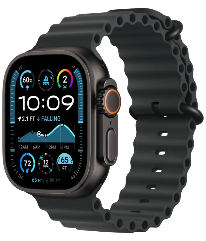Apple Watch Ultra 2 GPS Cellular 49mm Black Titanium Case mit Black Ocean Band MX4P3FD A