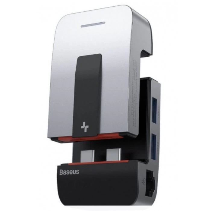 Купить Адаптер Baseus HUB Armor Age Type-C Bracket Multifunctional (CAHUB-AJ0G) USB3.0x3, HDMI, RJ45, Type-Cx3, 3.5 в магазине stiltv.ru по низкой цене