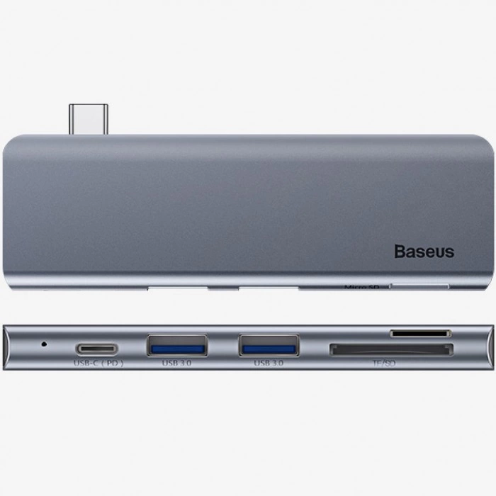Купить Хаб Baseus Harmonica 5-in-1 HUB Adapter (CAHUB-K0G) в магазине stiltv.ru по низкой цене, фото номер 1