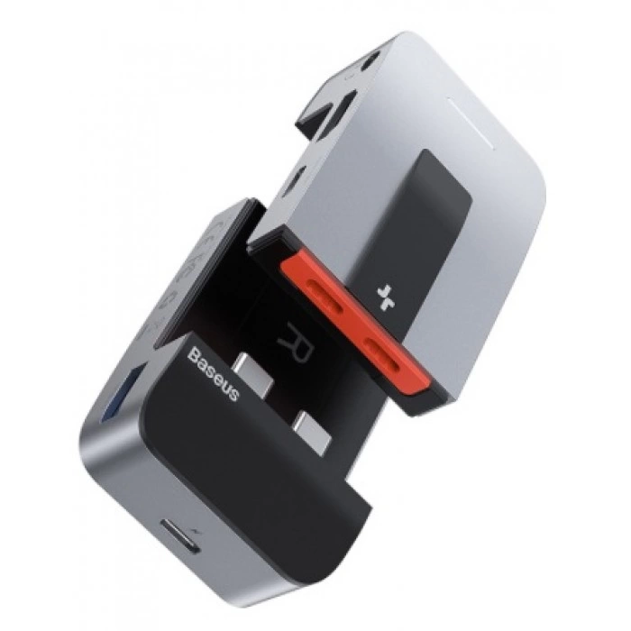Купить Адаптер Baseus HUB Armor Age Type-C Bracket Multifunctional (CAHUB-AJ0G) USB3.0x3, HDMI, RJ45, Type-Cx3, 3.5 в магазине stiltv.ru по низкой цене, фото номер 6
