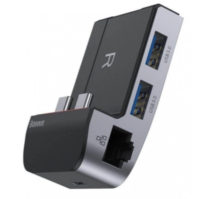 Купить Адаптер Baseus HUB Armor Age Type-C Bracket Multifunctional (CAHUB-AJ0G) USB3.0x3, HDMI, RJ45, Type-Cx3, 3.5 в магазине stiltv.ru по низкой цене, фото номер 3