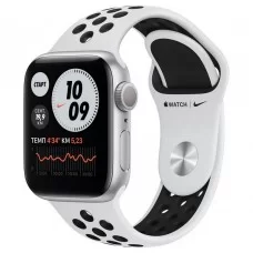 Умные часы Apple Watch Nike Series 6 GPS 40mm Aluminum Silver Case with Sport White-Black Band M00T3RU/A