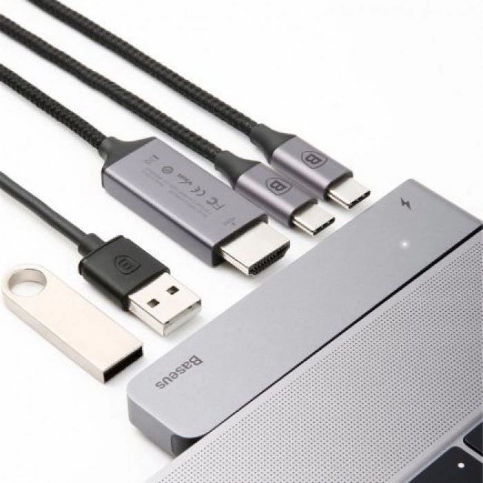 Купить Хаб 5-в-1 Baseus Thunderbolt Type-C 5-in-1 Hub в магазине stiltv.ru по низкой цене, фото номер 2