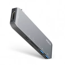 Хаб 6 в 1 ROCK USB Type-C Almighty Hub