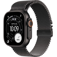 Apple Watch Ultra 3 49mm Black Titanium Case with Black Milanese Loop (M, 155-185mm) (2025)