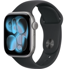 Apple Watch Series 11 42mm Space Grey Aluminium Black Sport Band S/M, 130-180mm