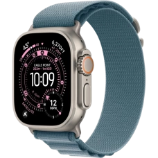 Apple Watch Ultra 3 49mm Natural Titanium Case with Alpine Loop Light Blue (M, 145-190mm) (2025)