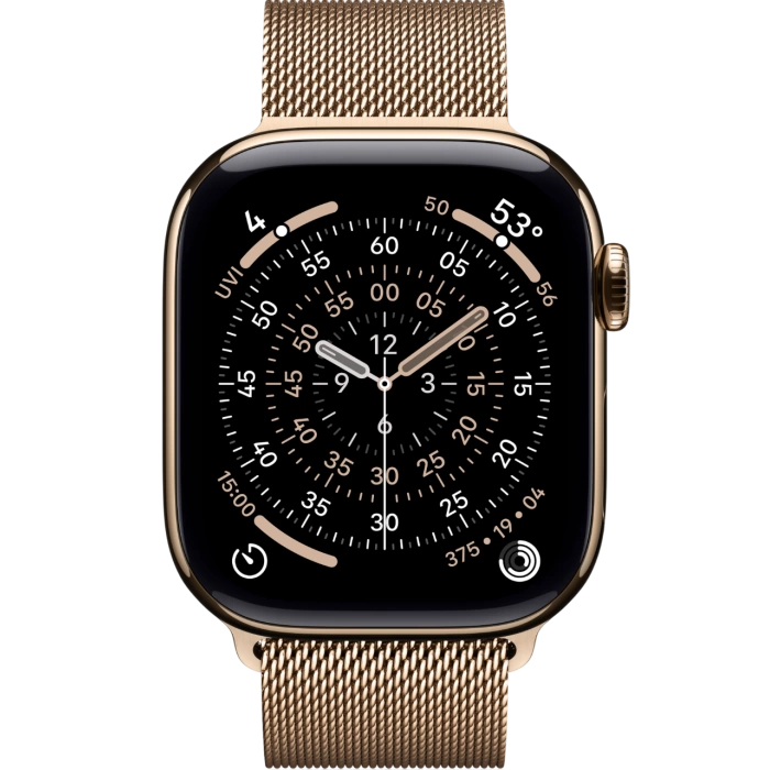 Купить Apple Watch Series 11 42mm Gold Titanium Case with Milanese Loop (S/M, 130–180мм) в магазине stiltv.ru по низкой цене, фото номер 1