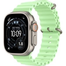 Apple Watch Ultra 3 49mm Natural Titanium Case with Neon Green Ocean Band (2025)