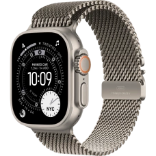 Apple Watch Ultra 3 49mm Natural Titanium Case with Natural Milanese Loop (S, 130-160mm) (2025)