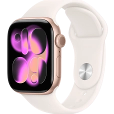Apple Watch Series 11 42mm Rose Gold Aluminum Light Blush Sport Band S/M, 130-180mm