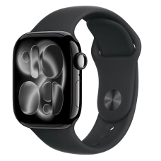 Apple Watch Series 11 46mm Jet Black Aluminum Black Sport Band M/L, 160-210mm