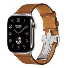 Apple Watch Hermès Series 11 46mm Titanium Case with Single Tour Deployment Buckle Fauve