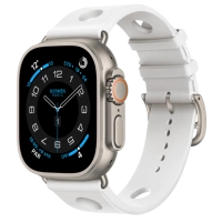 Apple Watch Hermès Ultra 3 49mm Titanium Case with Single Tour Blanc Scub'H Diving