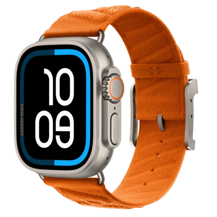 Купить Apple Watch Hermès Ultra 3 49mm Titanium Case with Simple Tour En Mer Orange в магазине stiltv.ru по низкой цене