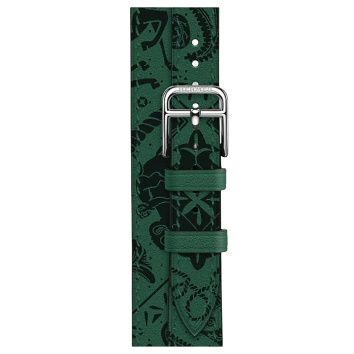 Купить Apple Watch Hermès Series 11 42mm Titanium Case with Double Tour Attelage Animaux Bandana Vert Moyen в магазине stiltv.ru по низкой цене, фото номер 2